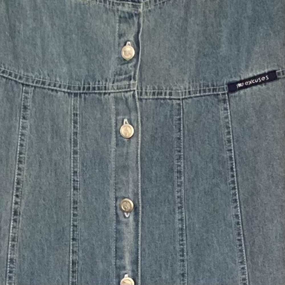 NWOT Vintage No Excuses Original Weathered Denim Sleeveless Dress Size M - Picture 7 of 16